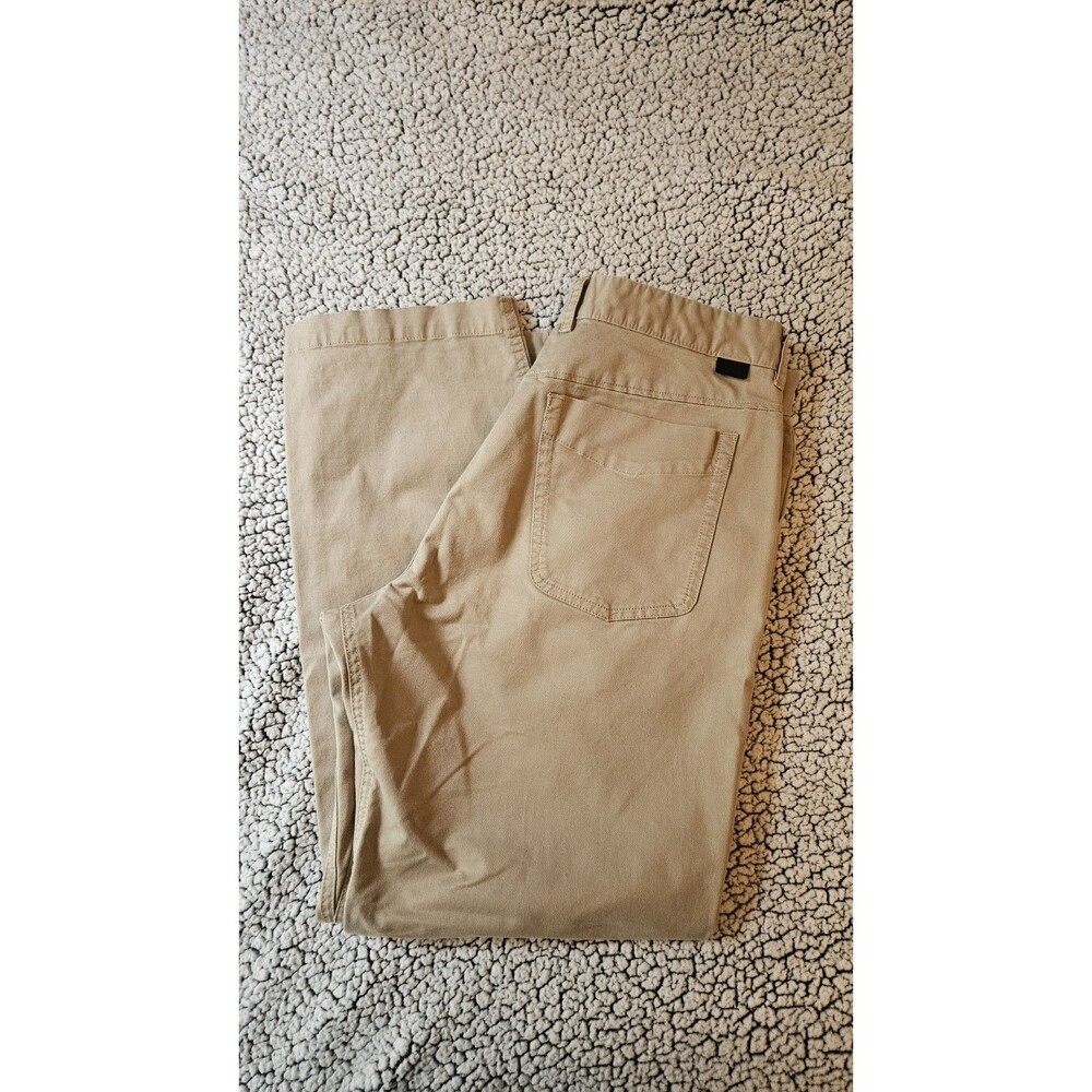The North Face Mens 34 Short Tan Canvas Chino Travel Hiking Pants Zip Pocket